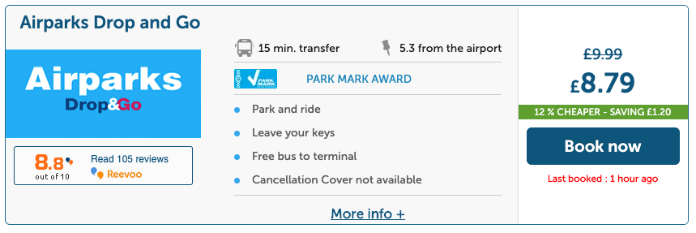 The price of one day at Birmingham Airparks