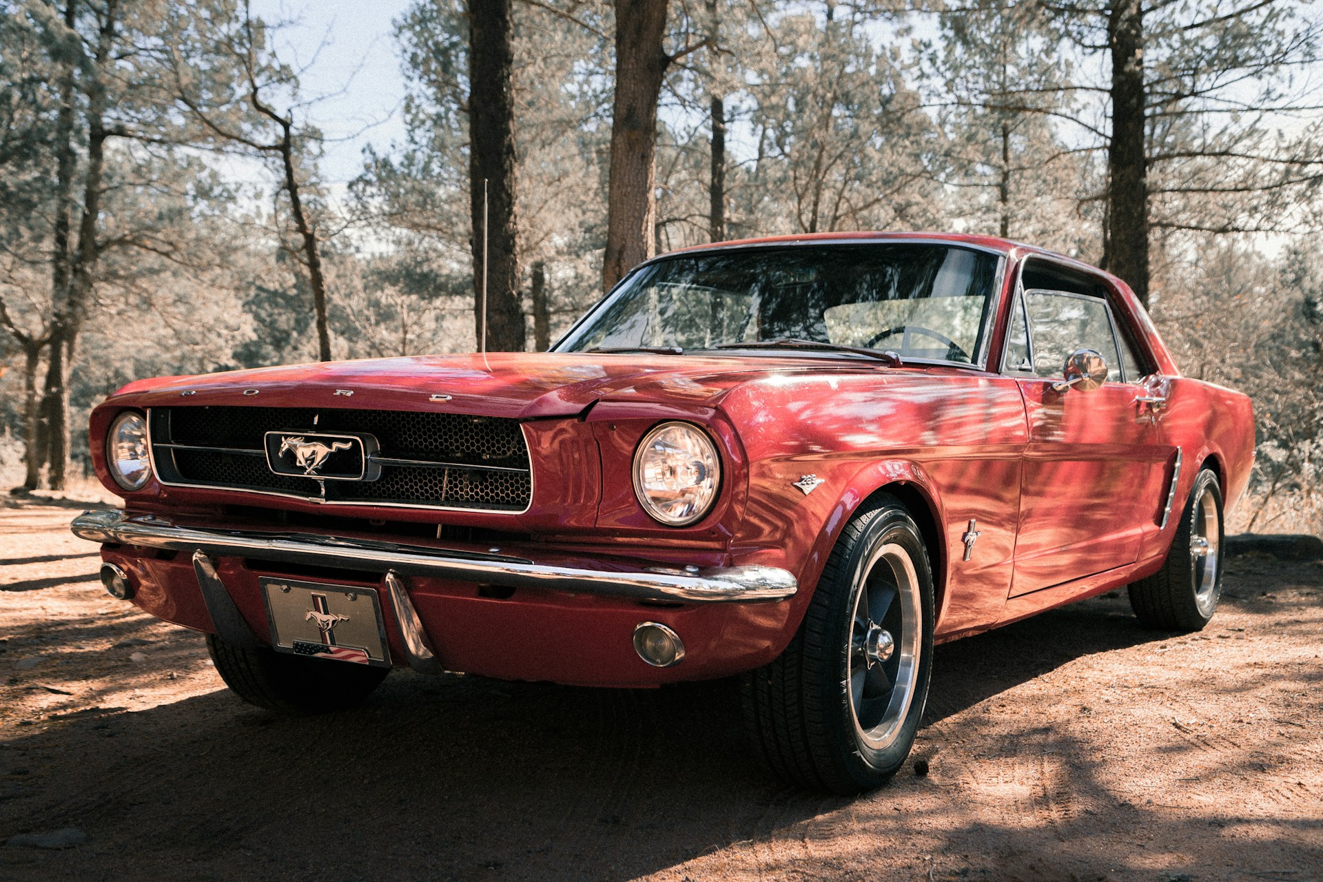 A red vintage car