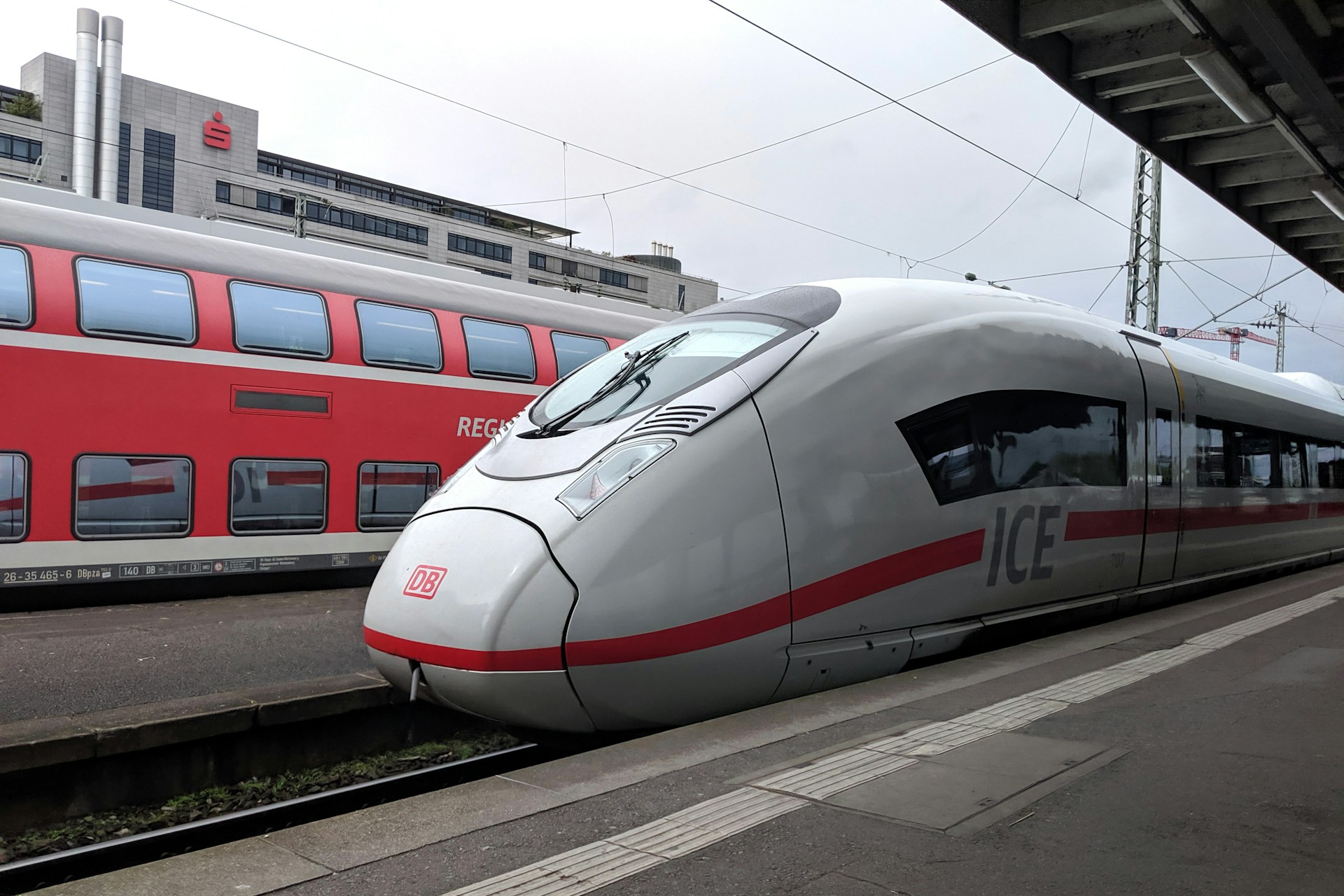 A train at a railway station