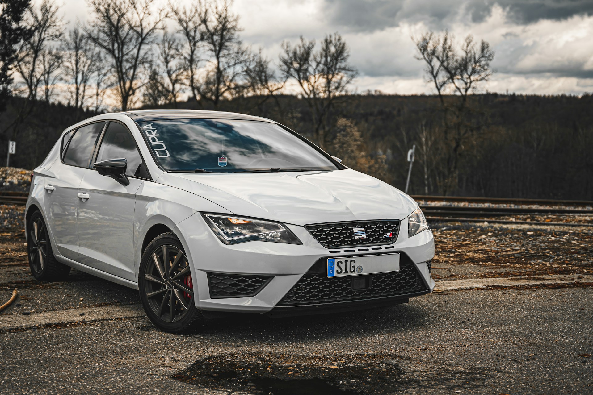 Seat car on an overcast day